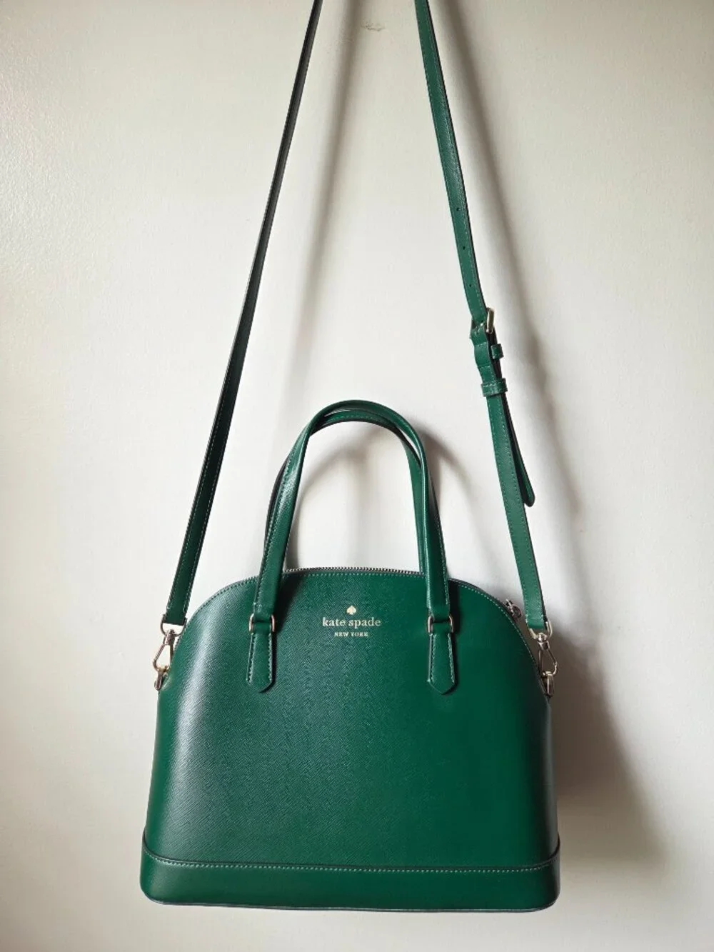 EUC LIKE NEW! KATE SPADE GREEN LEATHER SATCHEL MEDIUM